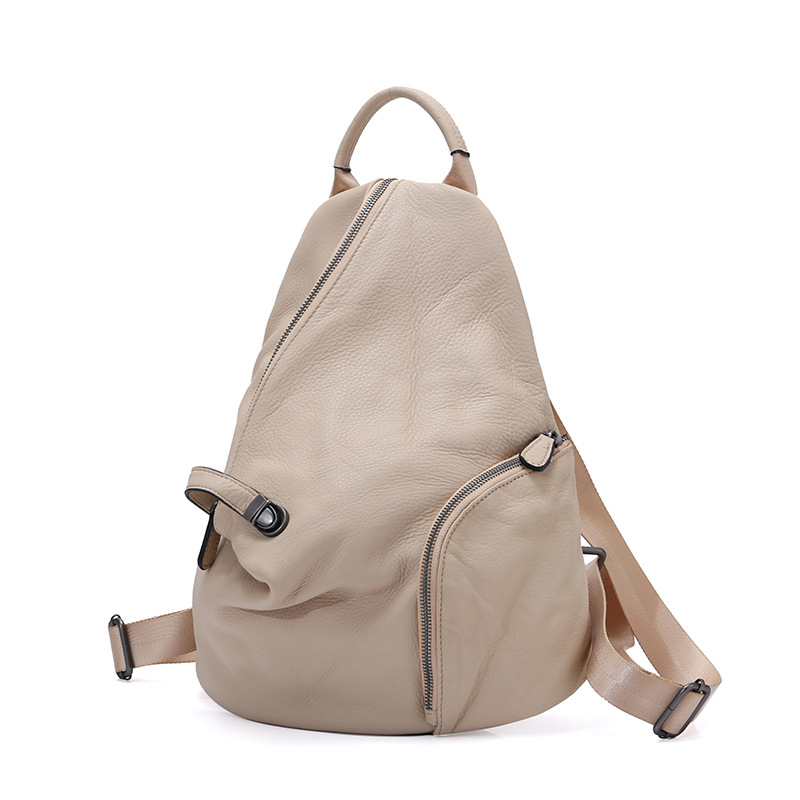 Genuine Leather Backpack - Zency damski plecak z prawdziwej skóry
