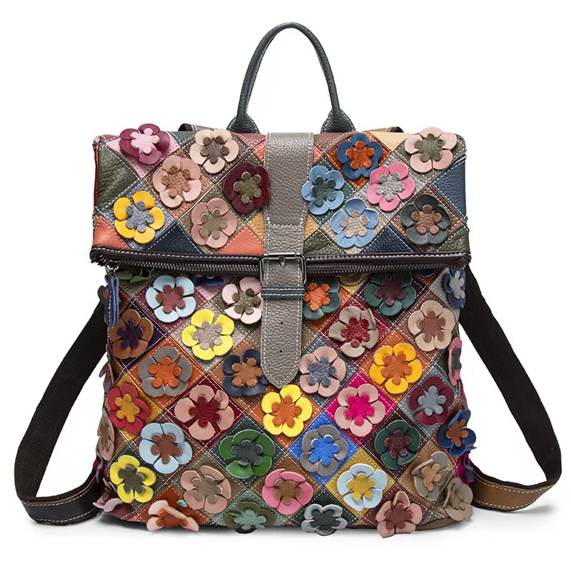 Genuine Leather Backpack - Damski plecak vintage ze skóry naturalnej,