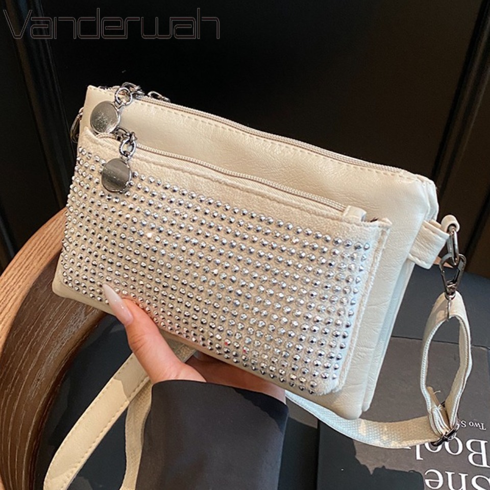 Luxury Bags Level - Personalizowana torebka damska z dżetami, trzywarstwowa,