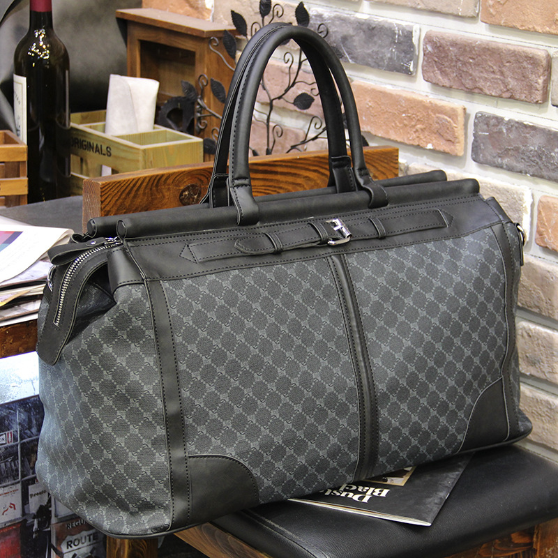 Luxury Tote Bags With Zipper - Modna torba podróżna w kratę torebka