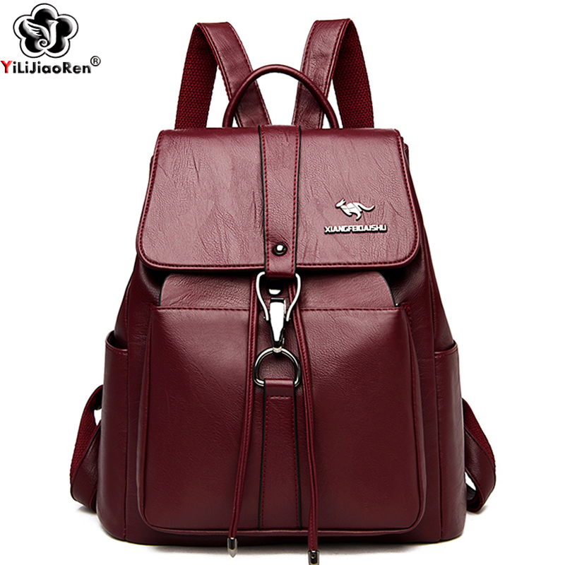 Genuine Leather Backpack - Plecak antykradzieżowy damska torba na ramię