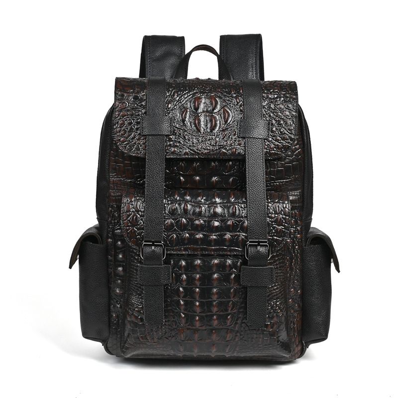 Genuine Leather Backpack - 2026 Nowa Moda Marka Alligator Naturalna