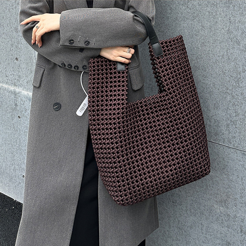 Luxury Bags Store - Torebka damska luksusowa, ażurowa, tkana, o