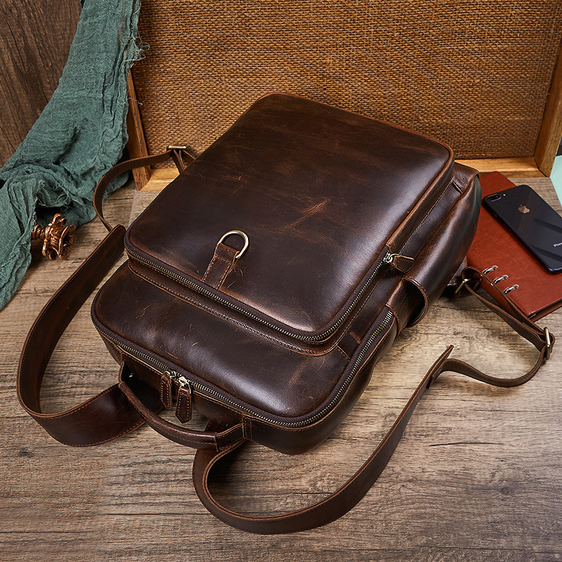 Męski plecak na laptopa z wosk – Genuine Leather Backpack recenzja i cena