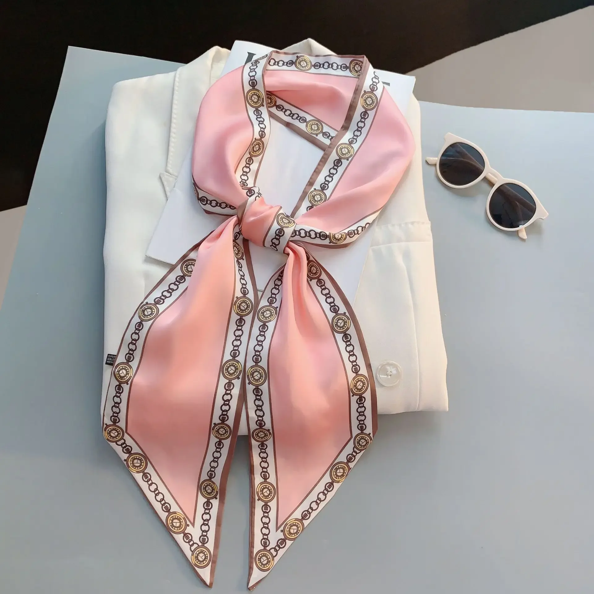 Wąski szalik z nadrukiem, w kr – Luxury Bags Design recenzja i cena
