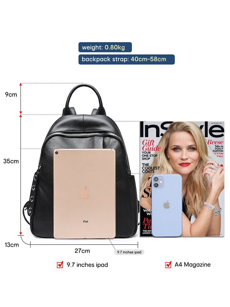 Plecak damski Zency z zabezpie – Genuine Leather Backpack recenzja i cena