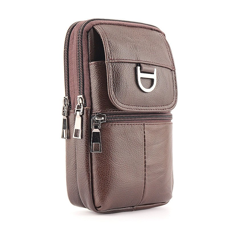 Męska skórzana torba na pas -  – Genuine Leather Backpack recenzja i cena